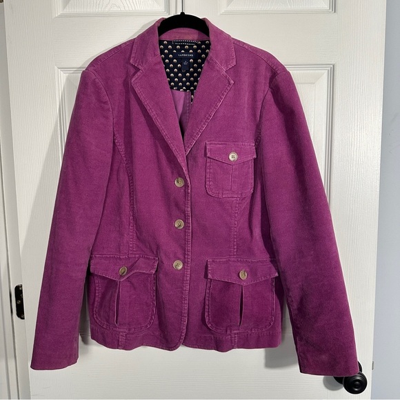 Lands End pink corduroy jacket, sz. 12, button front, layer, fall, classic - Picture 1 of 10